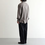 LIGHT WOOL MAX GABARDINE TWO-TUCK SLACKS #TOP BLACK [A26AP03MG]