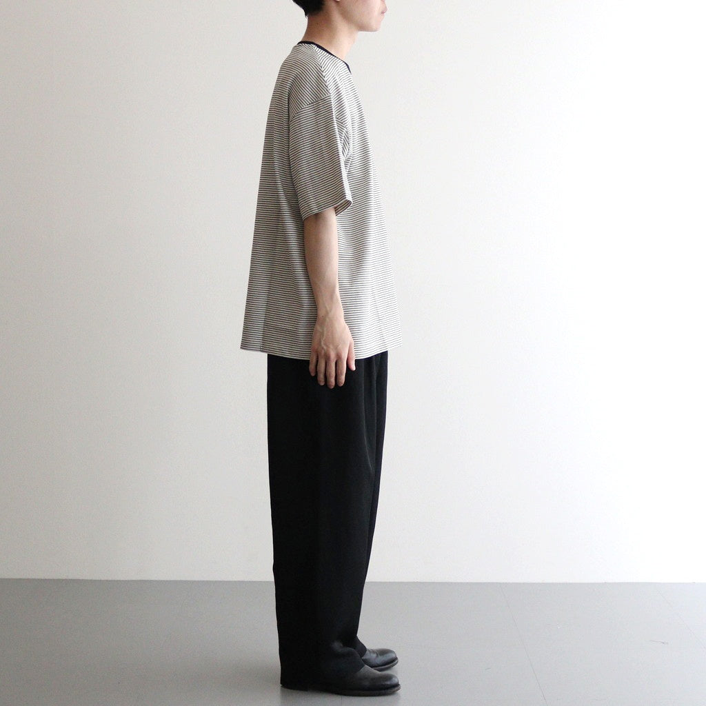 VIS/LI TWILL WIDE EASY TROUSERS #BLACK [ST.1156]