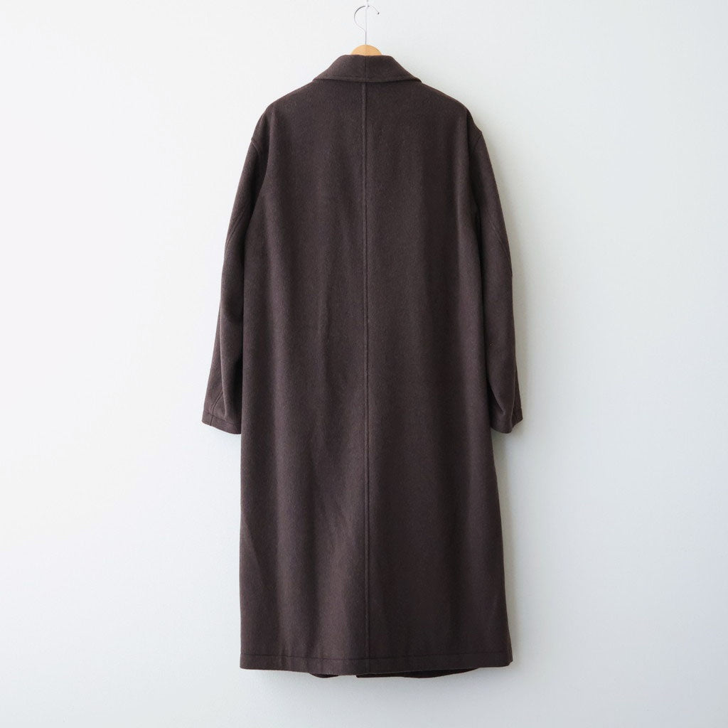 SUPER FINE WOOL MOSSER SHAWL COLLAR COAT #TOP BROWN [A26AC02WM]