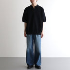 Moss Stitch Polo #Black [2501-011]