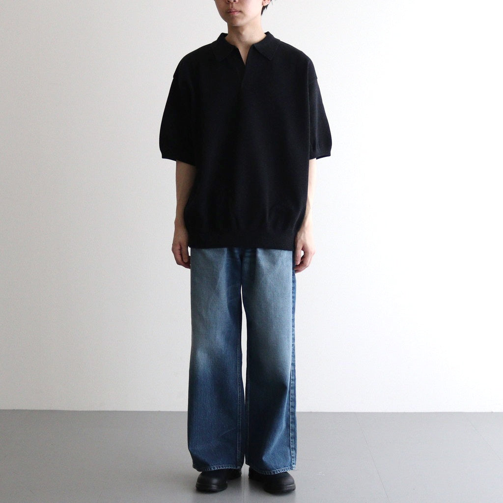 Moss Stitch Polo #Black [2501-011]