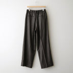 EXTRA FINE WOOL EASY LONG WIDE TROUSERS #CHARCOAL BROWN [ST.1612]