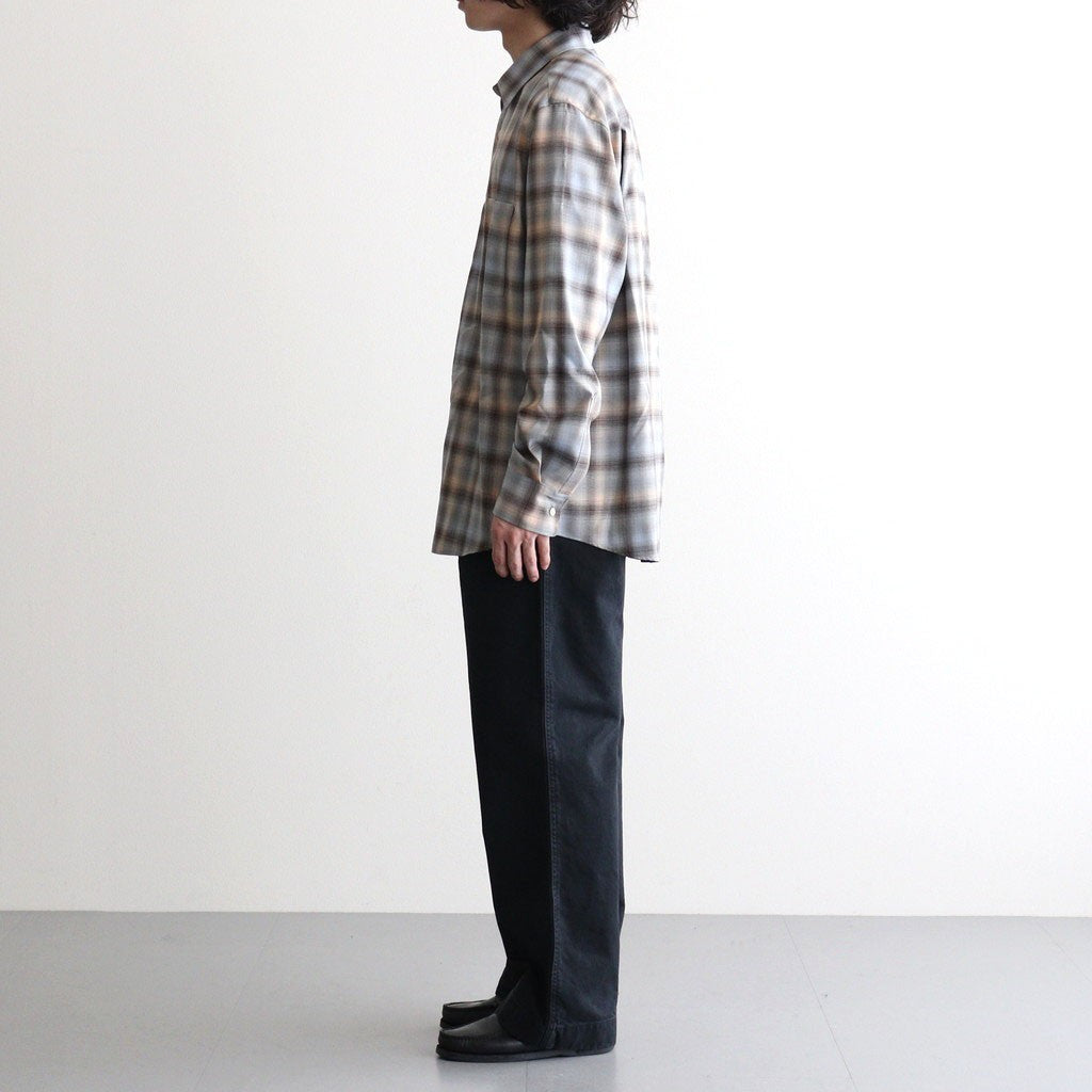 GARMENT-DYED FINX CHINO ONE-TUCK WIDE PANTS #BLACK [A26AP01CP]