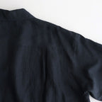 EMBROIDERY OPEN COLLAR SHIRT #NAVY [YK25SS001004SH]