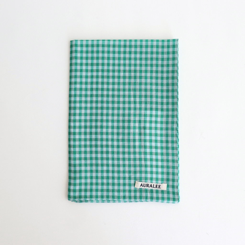 AIRY LIGHT COTTON CHECK SCARF #GREEN GINGHAM CHECK [A25SS03GC-W]