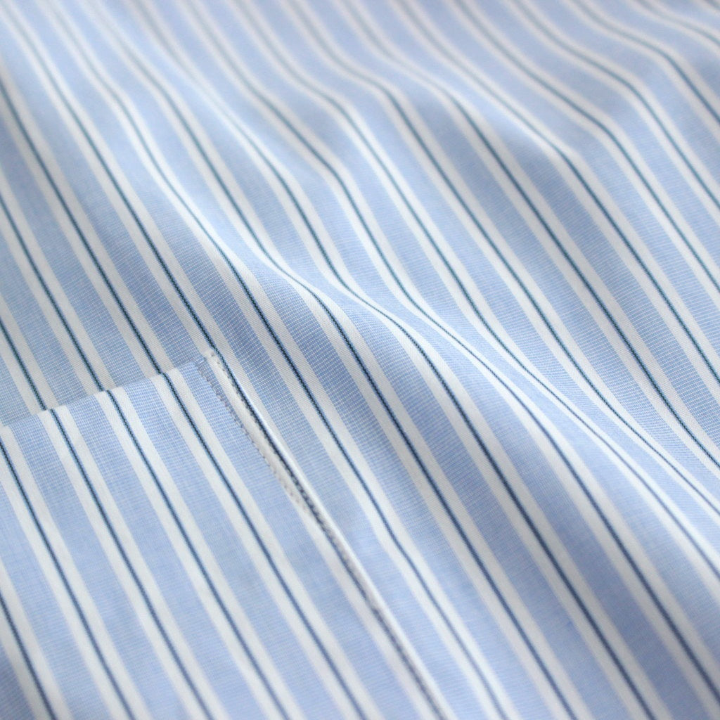 SIDOGRAS S/S Oversized Regular Collar Shirt #SAX STRIPE [GM252-50012]