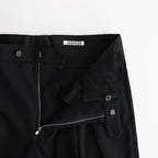 LIGHT WOOL MAX GABARDINE TWO-TUCK SLACKS #TOP BLACK [A26AP03MG]