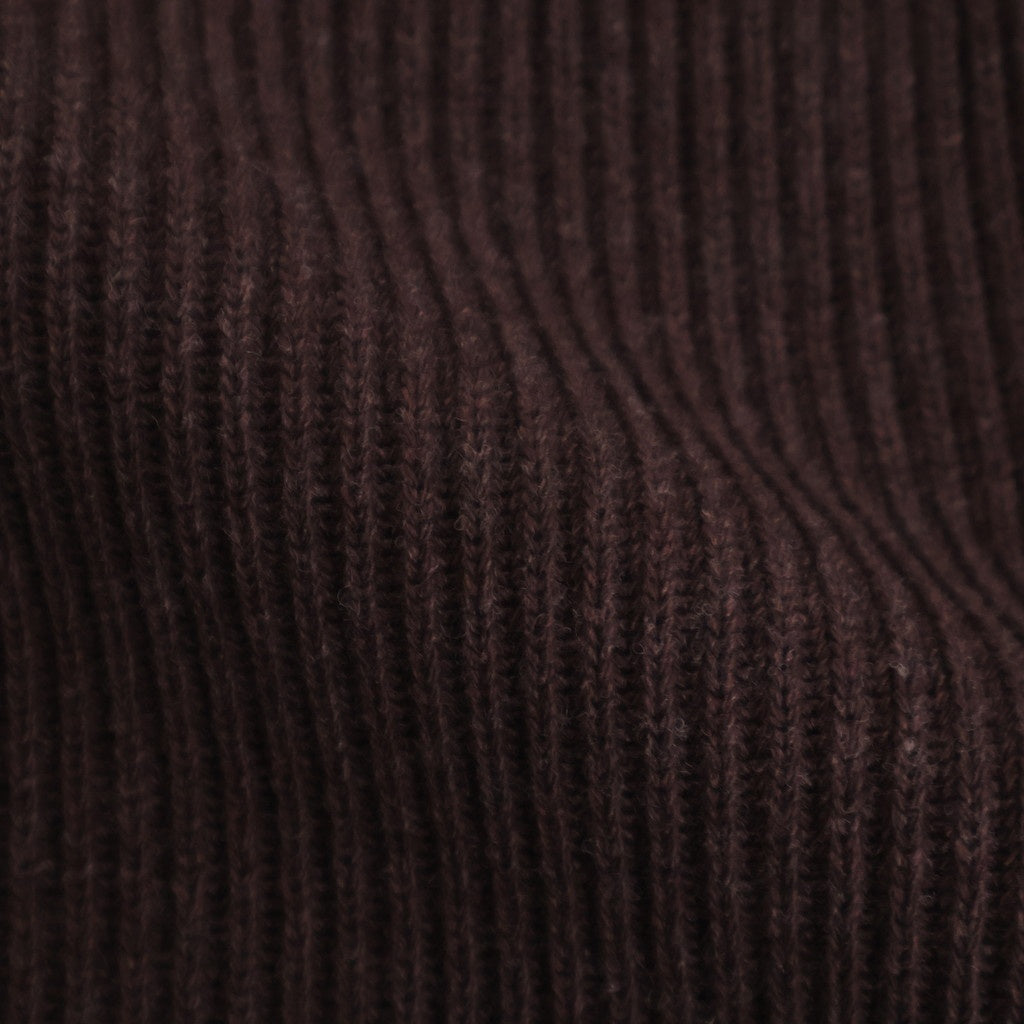 SUPER FINE WOOL RIB KNIT SHIRT CARDIGAN #TOP BROWN [A25AC01RK]
