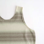 COTTON SILK GRADIENT STRIPE KNIT DRESS #LIME GRAY STRIPE [A26SD03GB]