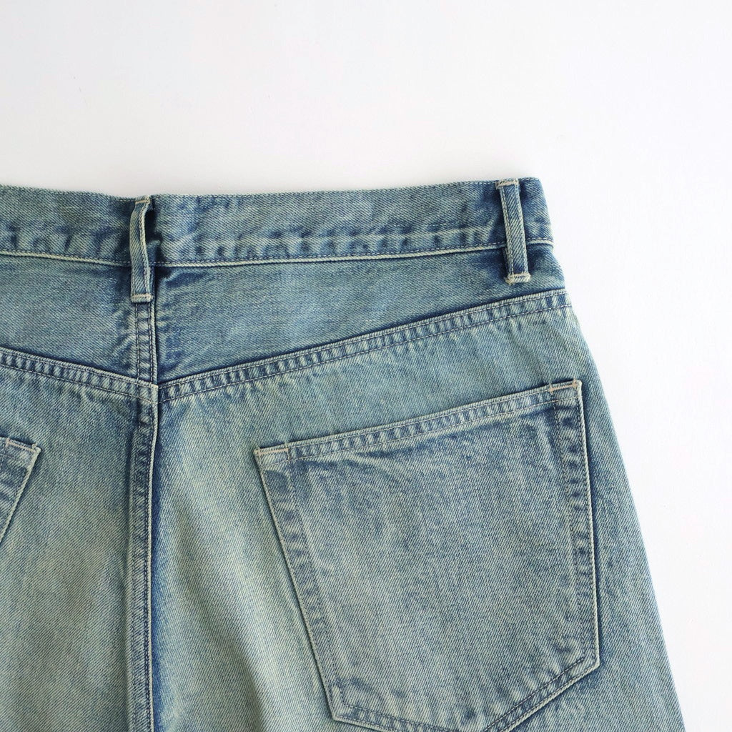 SELVEDGE FADED HEAVY DENIM WIDE PANTS #FADED INDIGO [A25AP03DH]