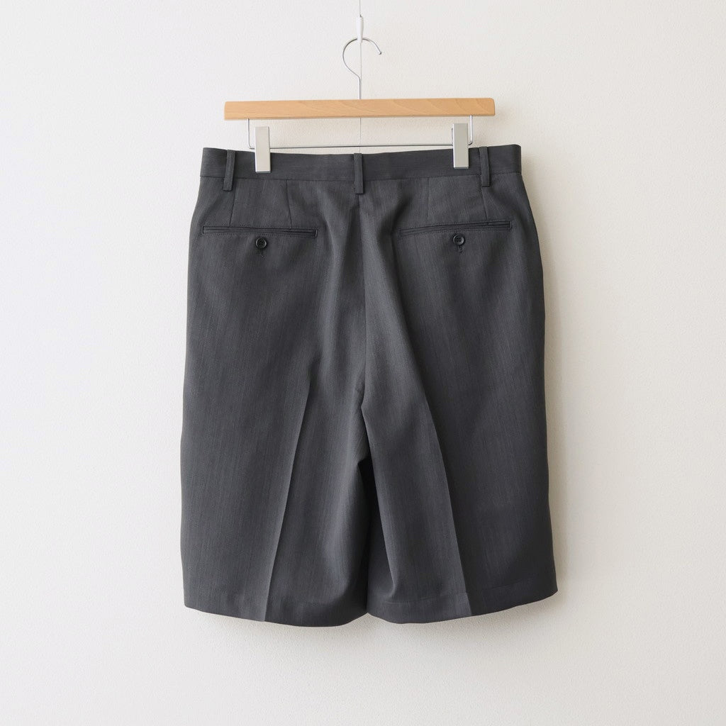 Melange Herringbone Pleated Wide Shorts #GRAY [GM261-40333]