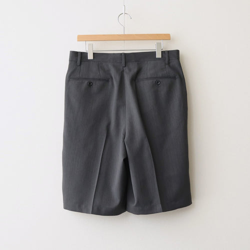 Melange Herringbone Pleated Wide Shorts #GRAY [GM261-40333]