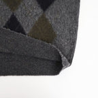FINE WOOL ARGYLE KNIT CREW NECK LS #DARK GREY MULTI [ST.1649]