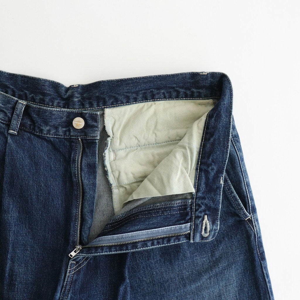 Selvage Denim Two Tuck Pants #INDIGO_DARK FADE [GU253-40061DB]