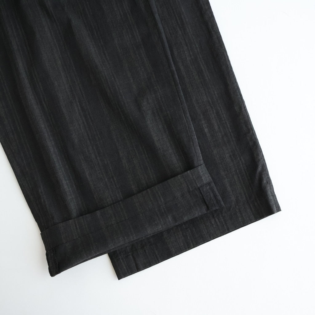 MADRAS STRIPE WIDE EASY PANTS #BLACK STRIPE [N0037]