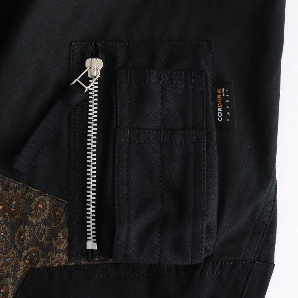 COMMEdesGARCONS HOMME綿ナイロンバックサテン×多素材MIX 綿ナイロンバックサテン×多素材MIX ミリタリージャケット