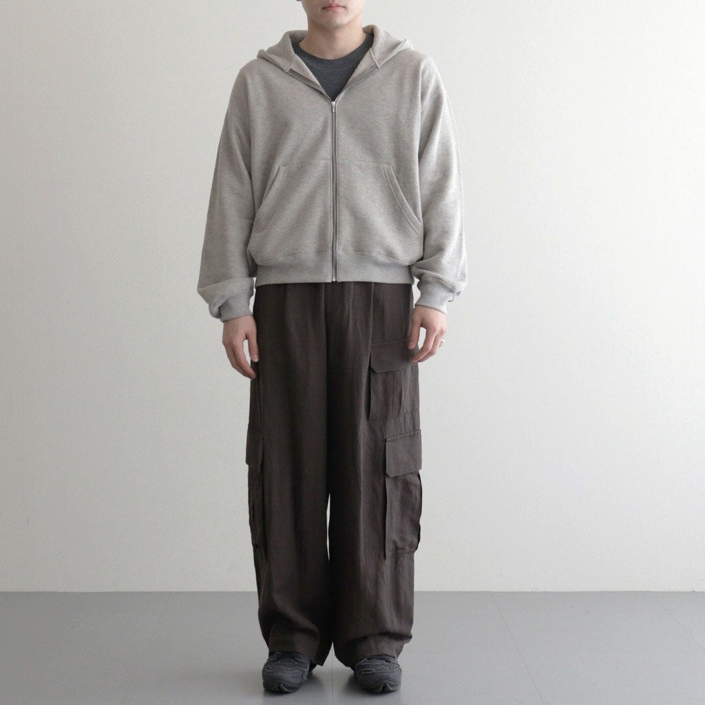 COTTON CASHMERE SWEAT ZIP HOODY #GREY [ST.1469]