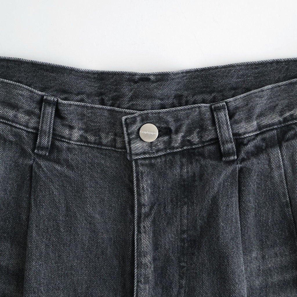 Selvage Denim Two Tuck Pants #BLACK LIGHT FADE [GU263-40061LB]