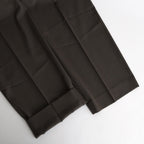 LIGHT WOOL MAX GABARDINE TWO-TUCK SLACKS #TOP BROWN [A24AP03MG]