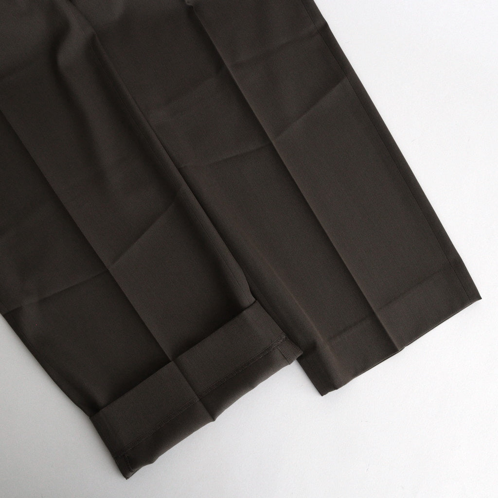 LIGHT WOOL MAX GABARDINE TWO-TUCK SLACKS #TOP BROWN [A24AP03MG]
