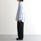 COTTON SILK OVERSIZED LS SHIRT #SAX [ST.1666]
