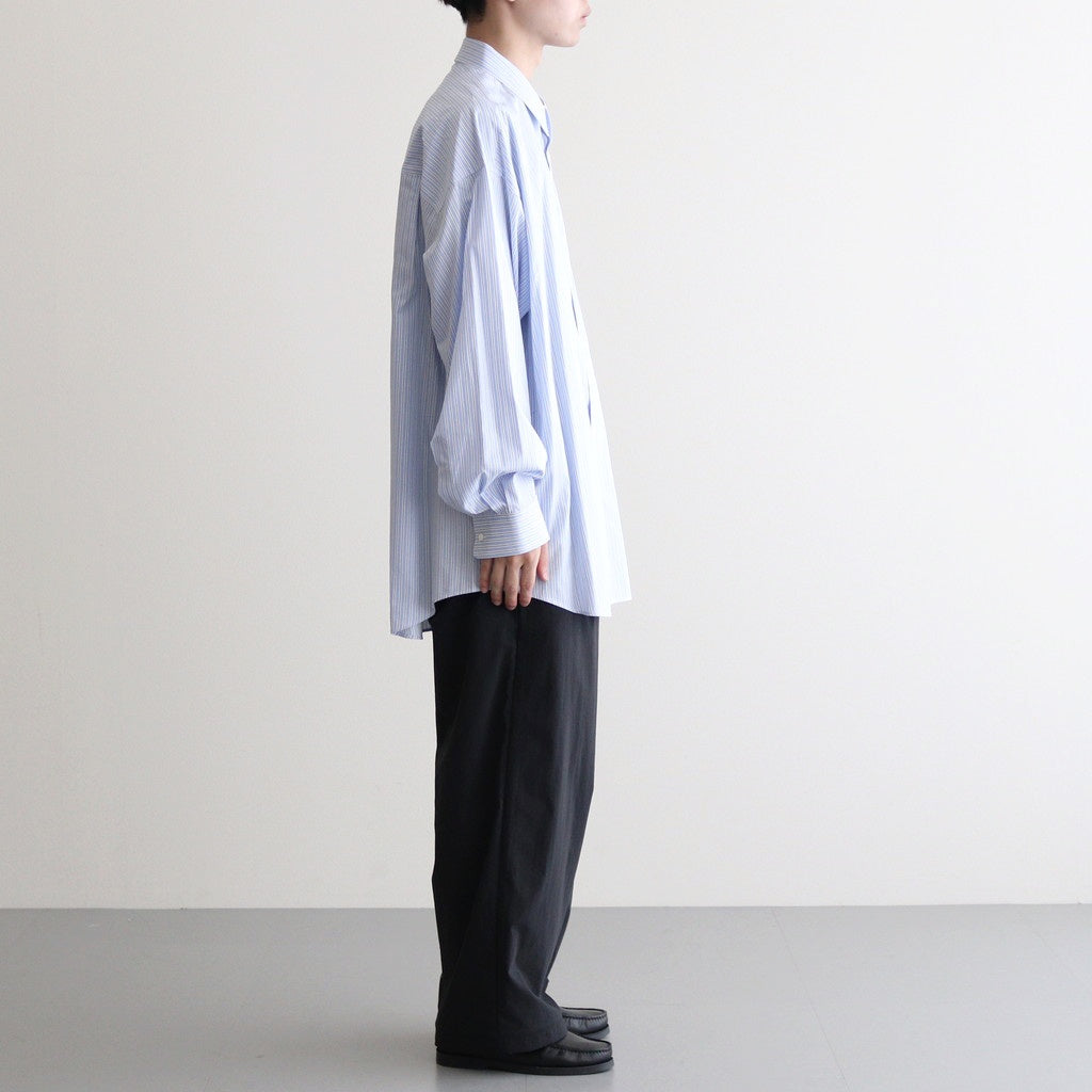 SIDOGRAS L/S Oversized Regular Collar Shirt #SAX STRIPE [GM252-50010]