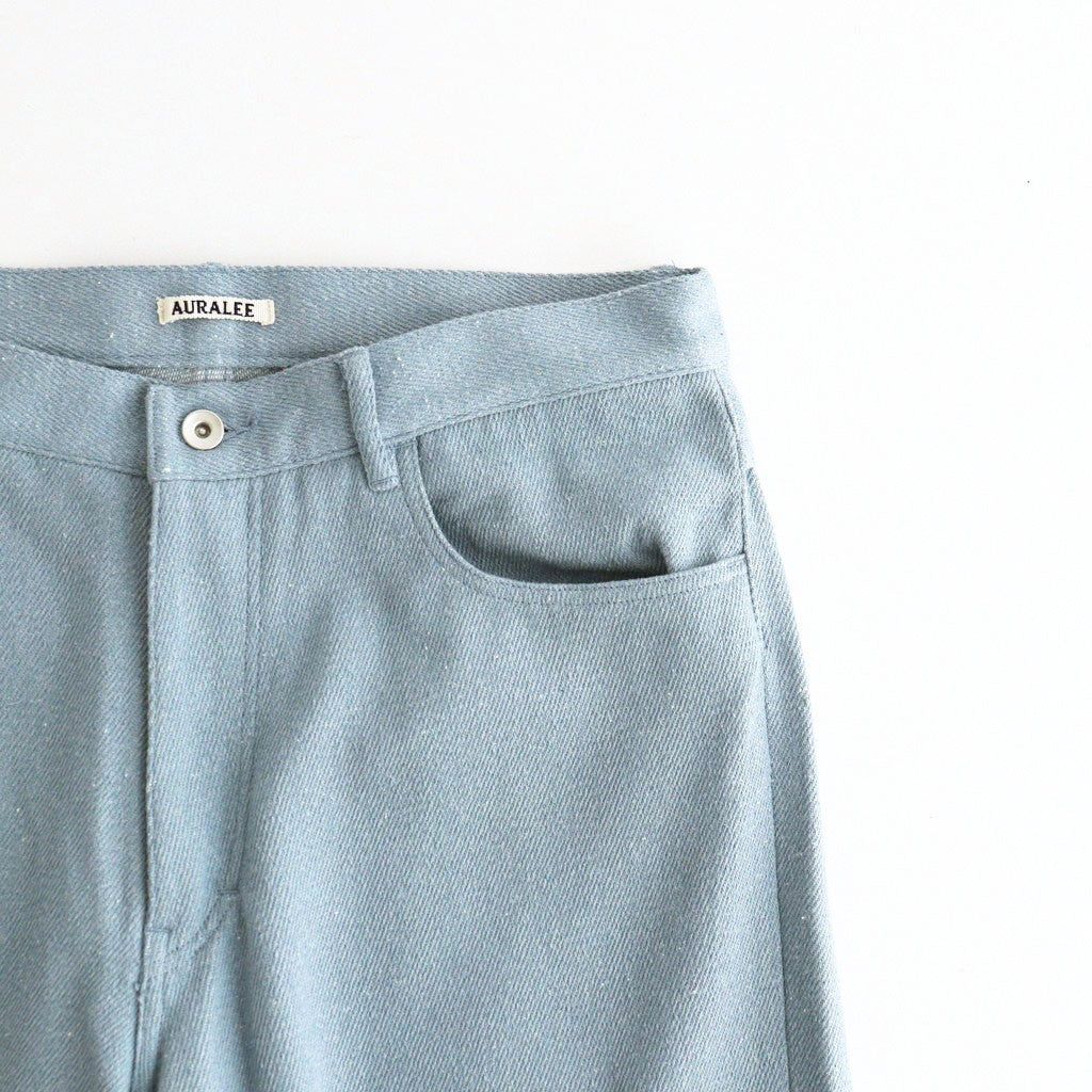 SILK NEP DENIM 5P WIDE PANTS #LIGHT BLUE [A26AP01SD]