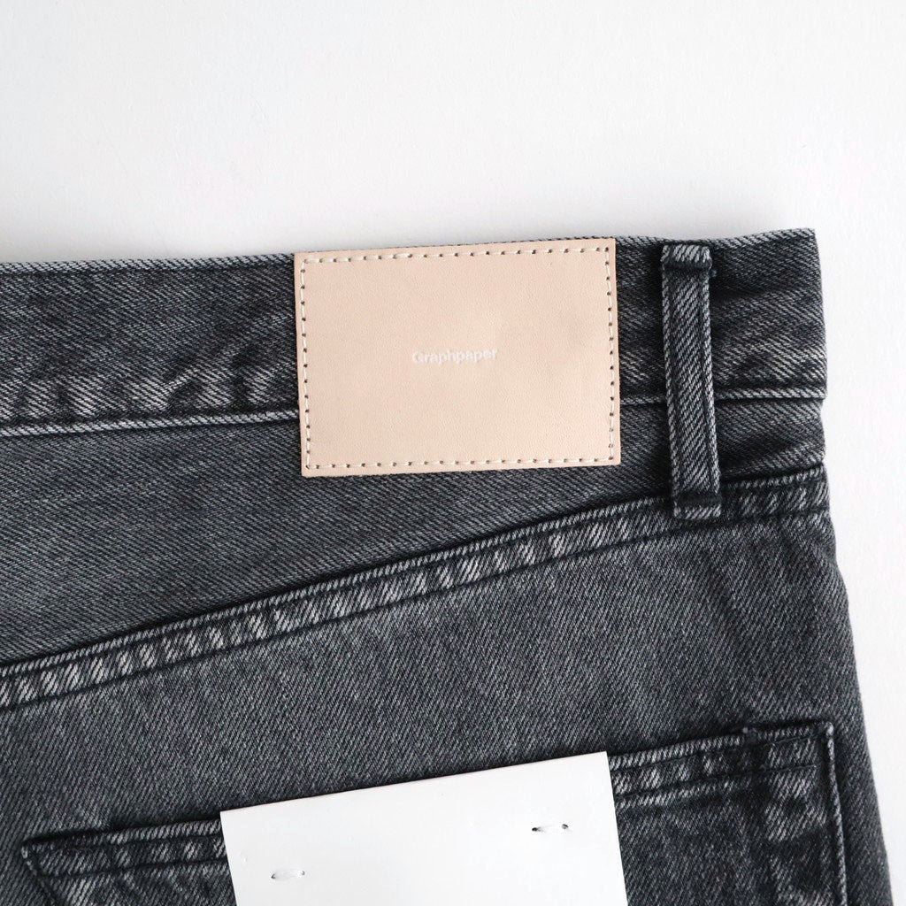 Selvage Denim Five Pocket Wide Straight Pants #BLACK LIGHT FADE [GU263-40059LB]