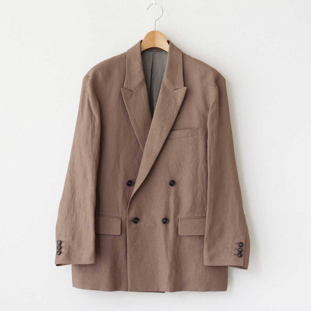 PAPER KERSEY SIDE OPEN DOUBLE-BREASTED JACKET #TAUPE [YK21SS0186J]