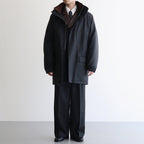 WOOL FULLING FLANNEL PADDED OVER BLOUSON #TOP CHARCOAL [A25AB02CF]