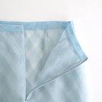 SHEER SILK COTTON CUT JACQUARD PENCIL SKIRT #LIGHT BLUE [A26SS02SO]