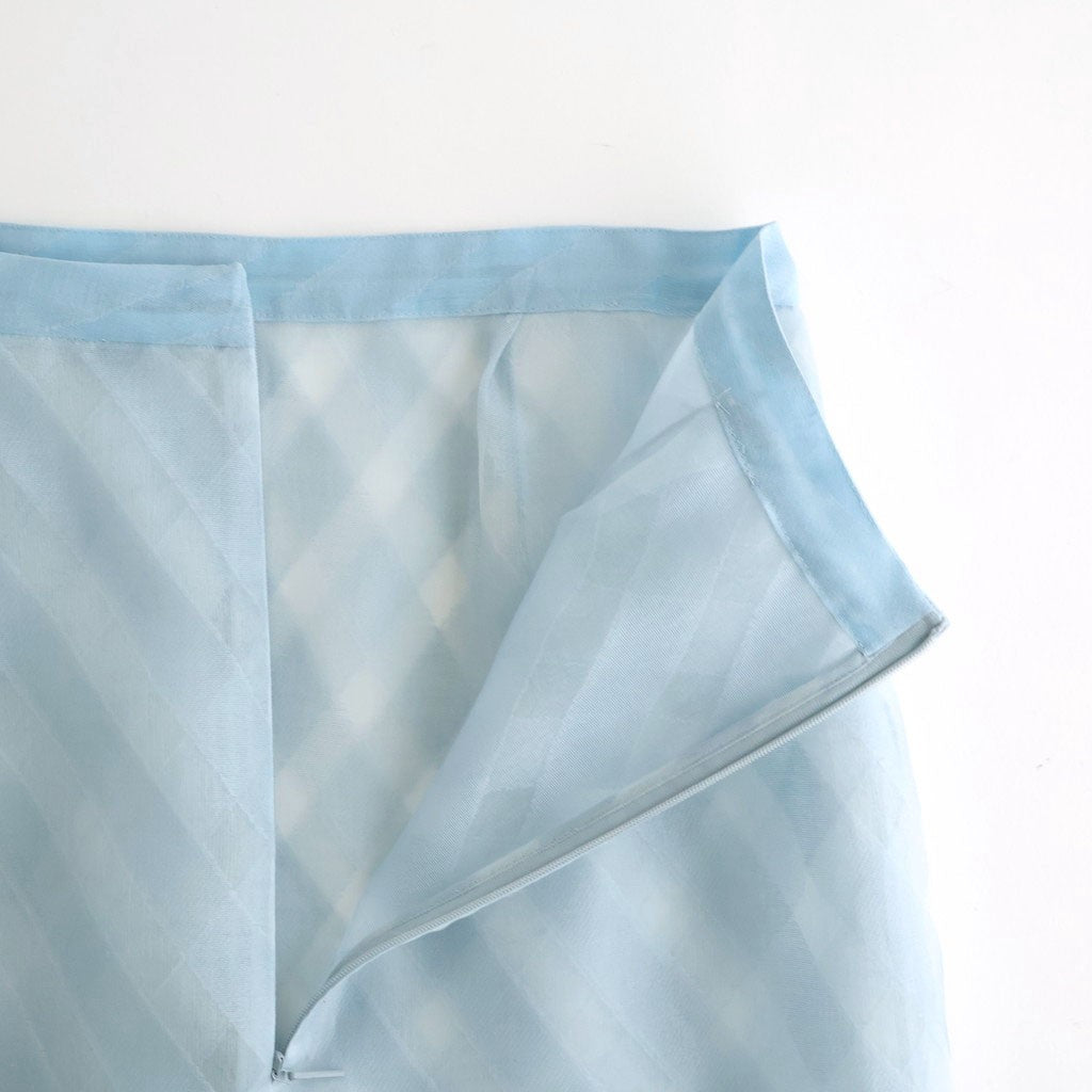 SHEER SILK COTTON CUT JACQUARD PENCIL SKIRT #LIGHT BLUE [A26SS02SO]