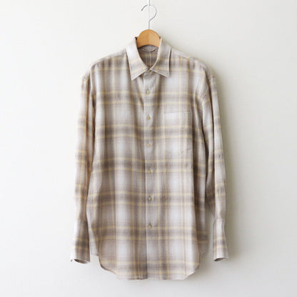 AIRY WOOL CHECK SHIRT #YELLOW GRAY CHECK [A24AS02WN]