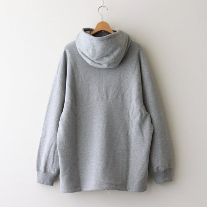 Brushed cotton fleece half zip hoodie #GRAY [HN-T024-051]