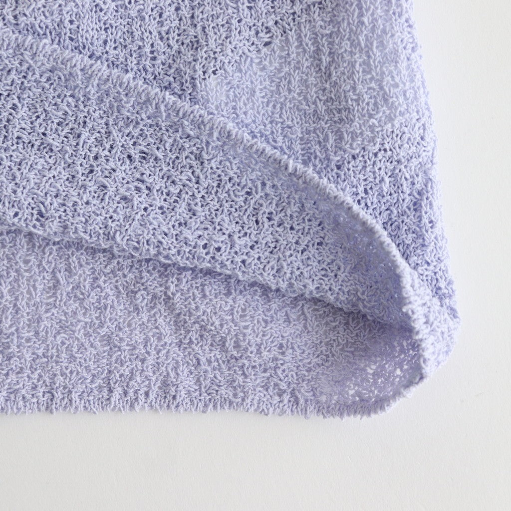 COTTON SHEER KNIT OPEN COLLAR SHIRT #LAVENDER [YK25SS0964S]