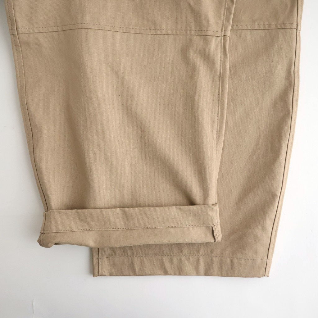 綿サージ ワイドパンツ #BEIGE [HR-P027-051]
