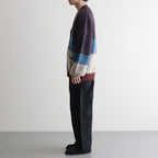 MOHAIR BORDER CARDIGAN #PURPLE [YK23FW0571S]