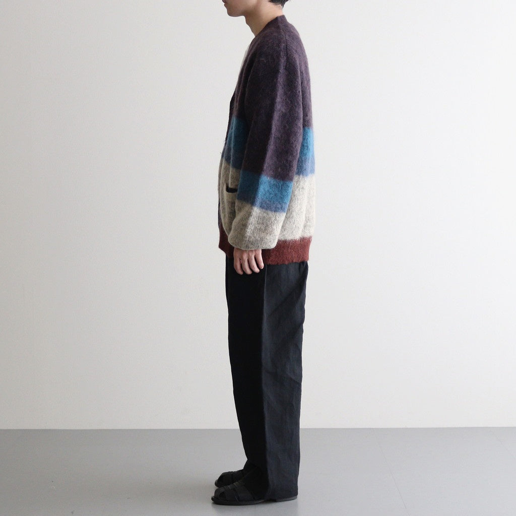 MOHAIR BORDER CARDIGAN #PURPLE [YK23FW0571S]