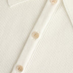 COTTON HIGH GAUGE RIB KNIT POLO #WHITE [A00P01HR]