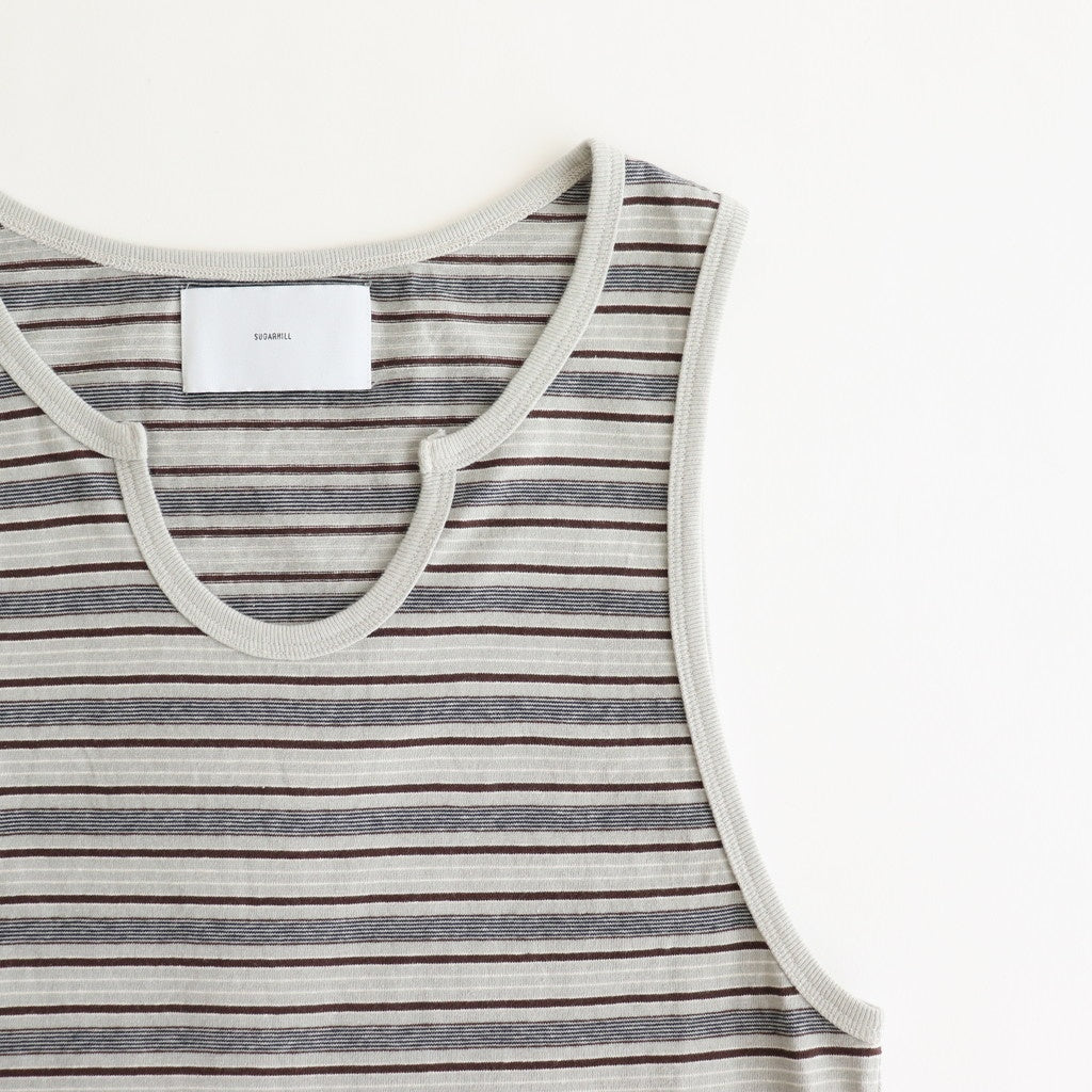 STRIPE TIGHT TANK TOP #SMOKE BLUE [2541000903]