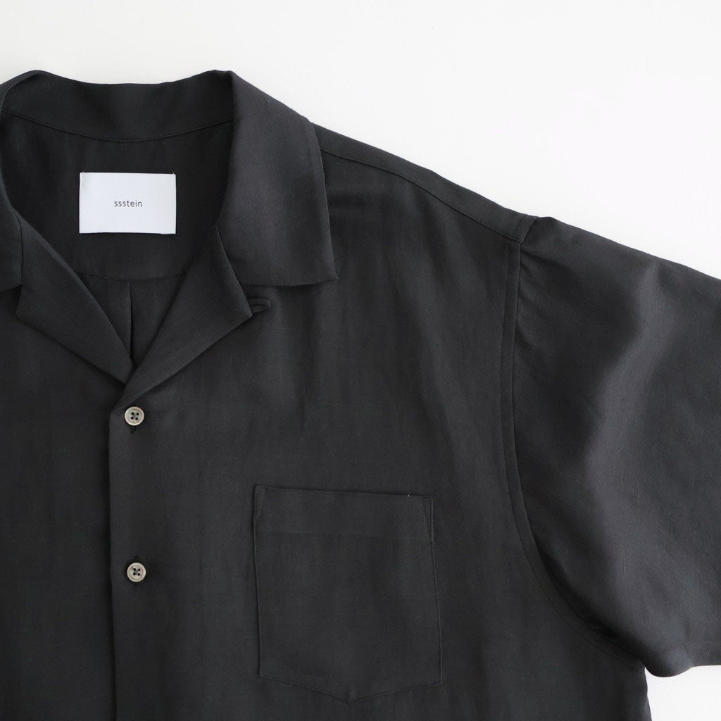 VIS/LI BRIGHT TWILL OPEN COLLAR SS SHIRT #DARK CHARCOAL [ST.1463