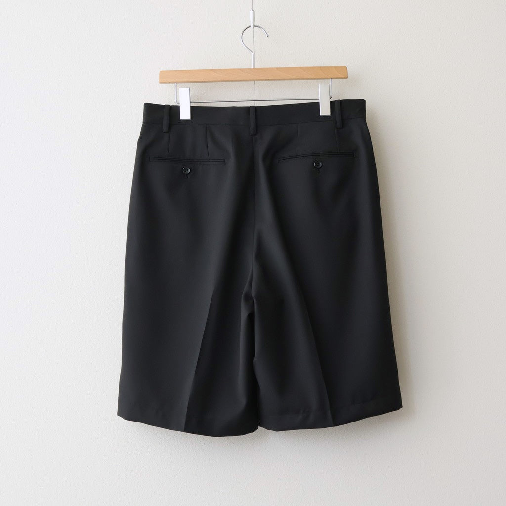 Melange Herringbone Pleated Wide Shorts #BLACK [GM261-40333]