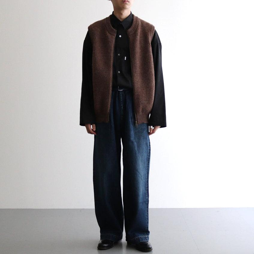 L-G Zip-up Vest #Brown [2403-020]