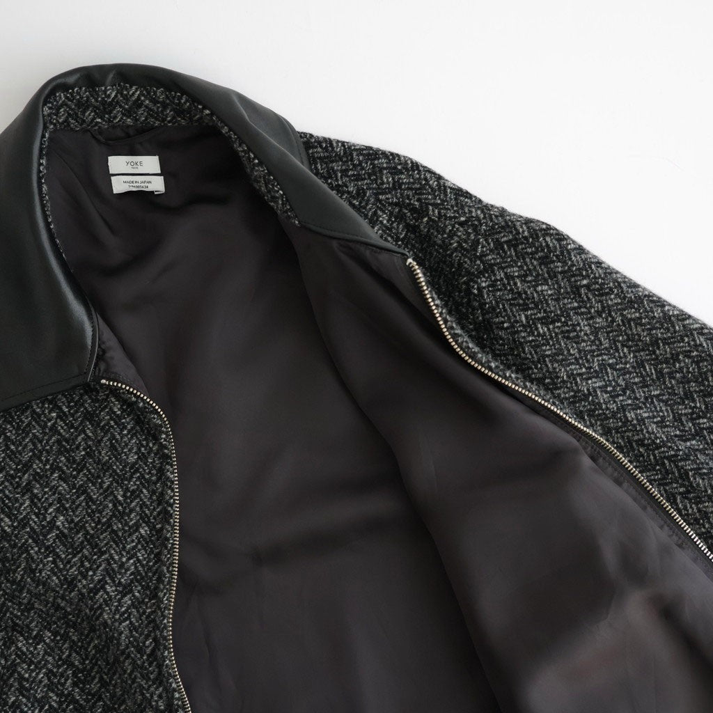 Herringborn Tweed Zip Blouson #Black [YK26FW01314B]