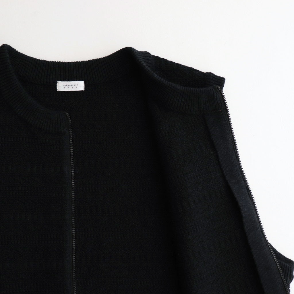 Links Zip Up Vest #Black [2501-017]