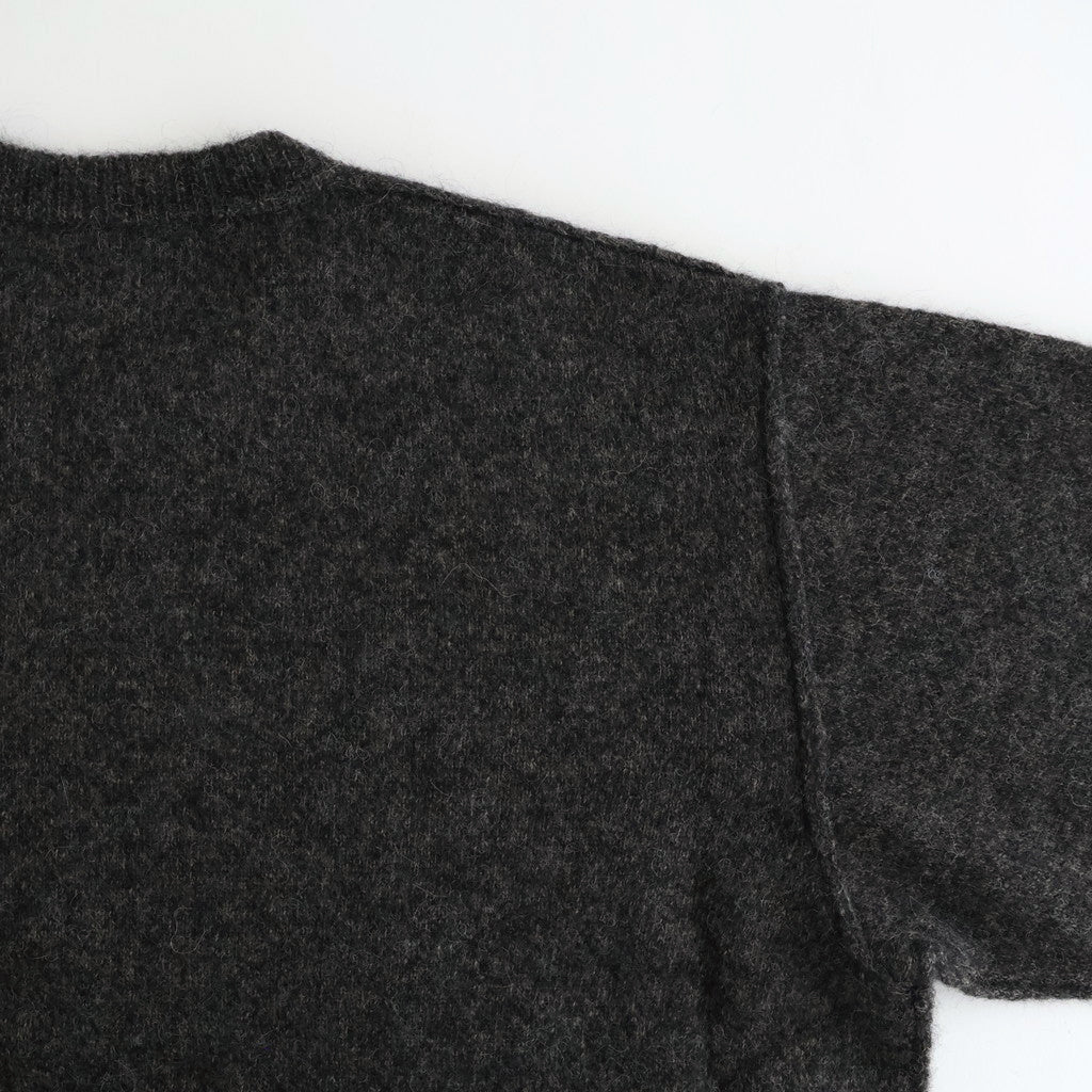 WOOL/ALPACA KNIT CREW NECK LS #CHARCOAL [ST.1294]