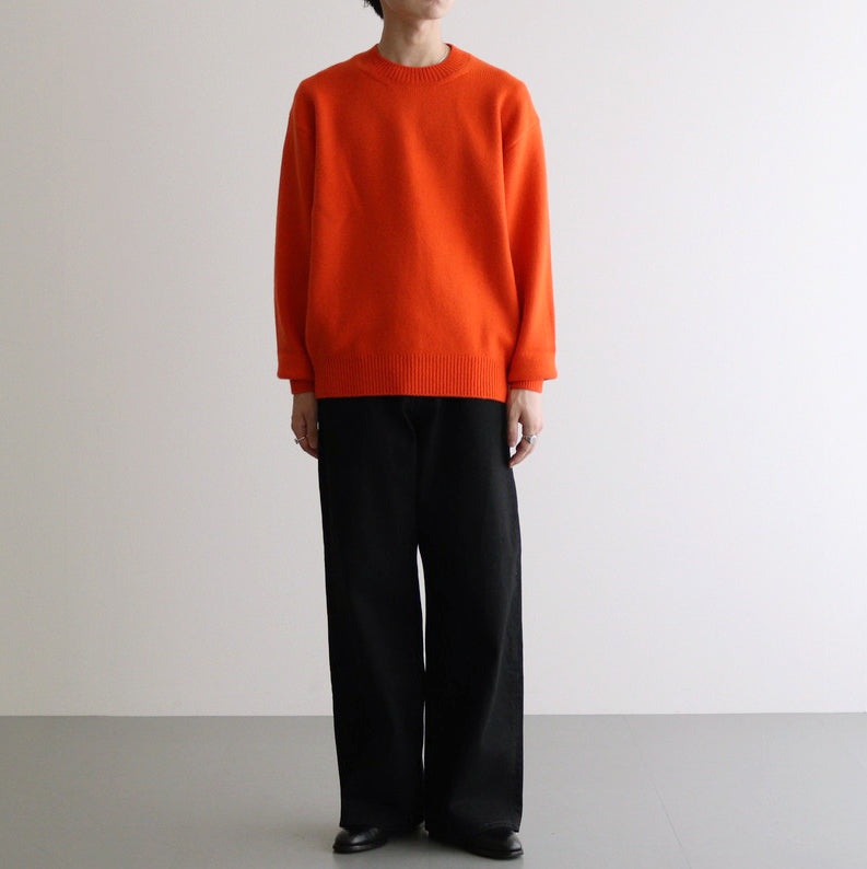 EXTRA FINE WOOL WARM KNIT CREW NECK LS #ORANGE [ST.988]