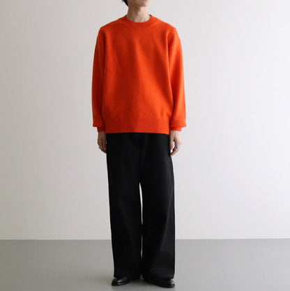 EXTRA FINE WOOL WARM KNIT CREW NECK LS #ORANGE [ST.988]