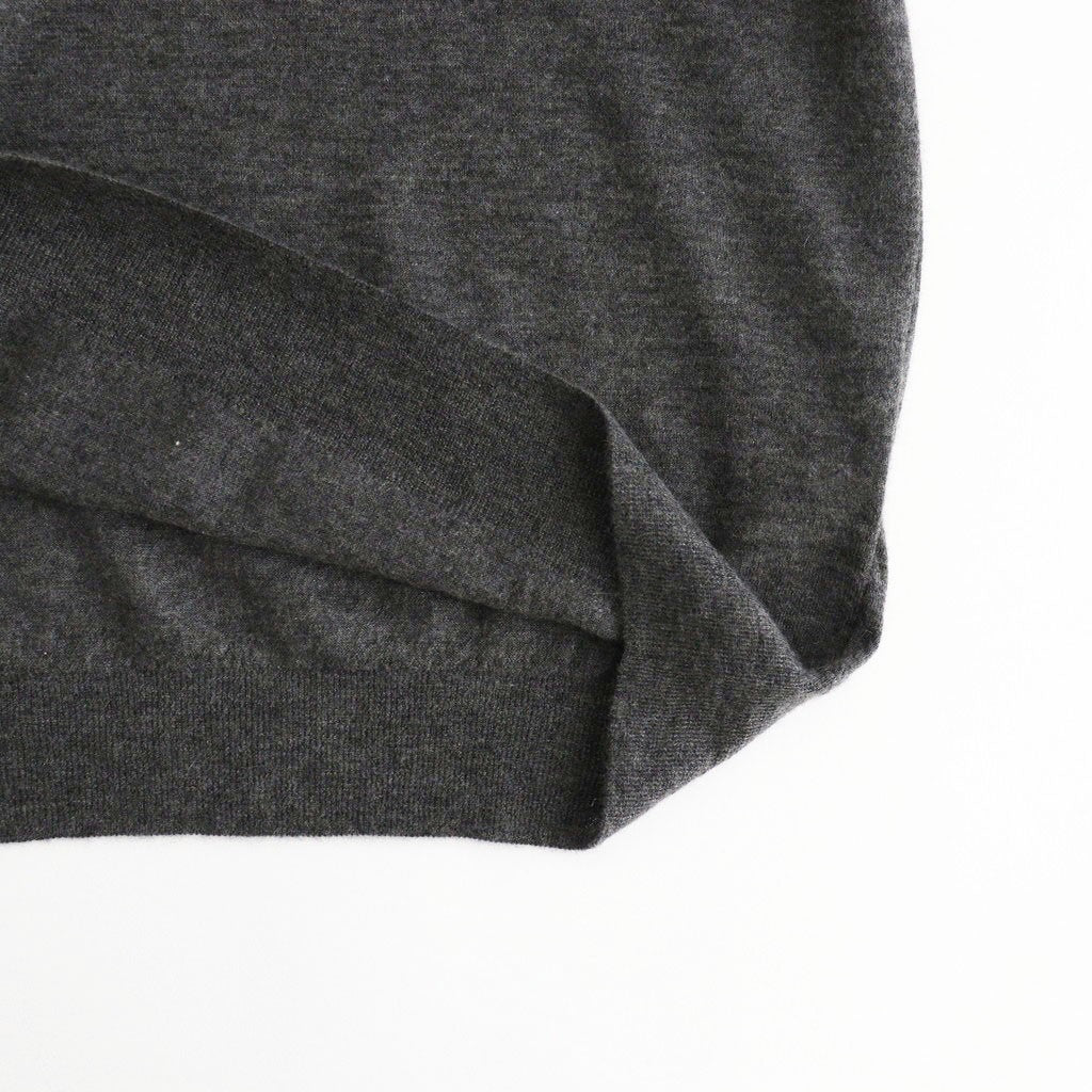 HIGH GAUGE SOFT CASHMERE KNIT P/O #CHARCOAL [A26AP01SM]