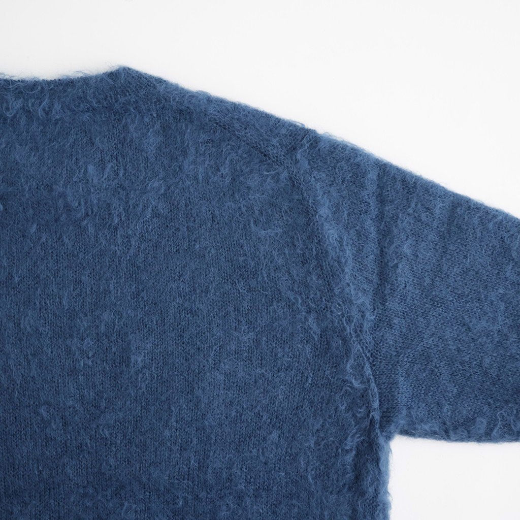 BRUSHED SUPER KID MOHAIR KNIT P/O #LIGHT NAVY [A26AP02KM]